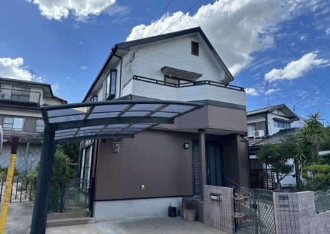 福岡県太宰府市五条のM様邸でエシカルプロクールFを使用した屋根・外壁塗装工事を行いました。9/19完成です。【OB様より】